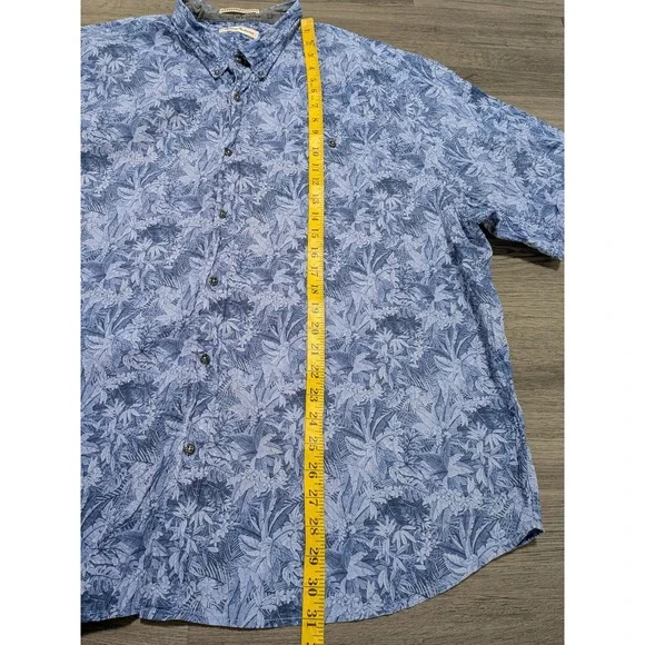 Tommy Bahama Men's Blue Foliage Leaf Hawaiian Print Size 2XLB - Picture 5 of 7